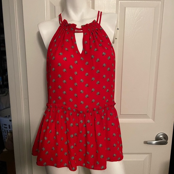 CLEANING CLOSET! MUST GO! Red LOFT Top - Medium - Picture 1 of 5